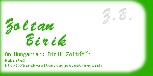 zoltan birik business card